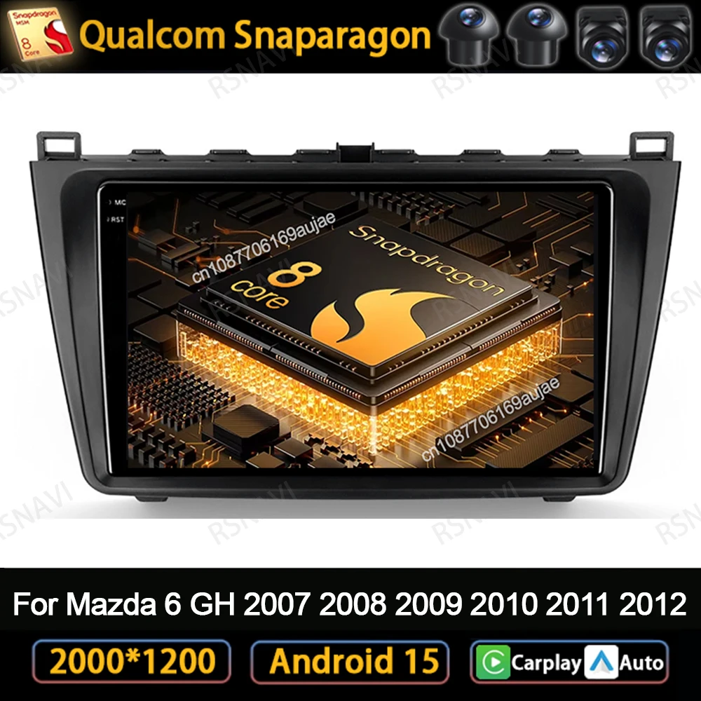 

Android 15 Car Radio For Mazda 6 GH 2007 2008 2009 2010 2011 2012 DVD Head Unit 4G LTE Wireless Carplay Auto DSP QLED GPS Stereo