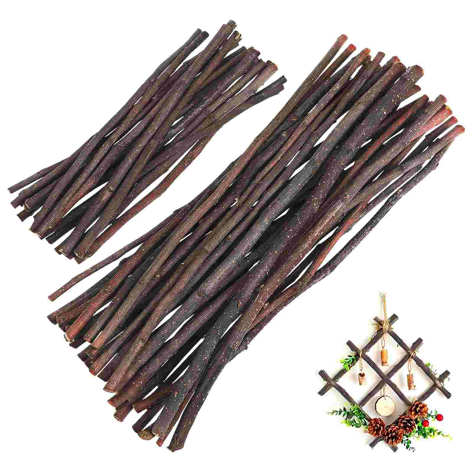 

50 Pcs Stick Crafts Rustic Home Decors Wood Sticks Wooden Long Log For Bookmarks