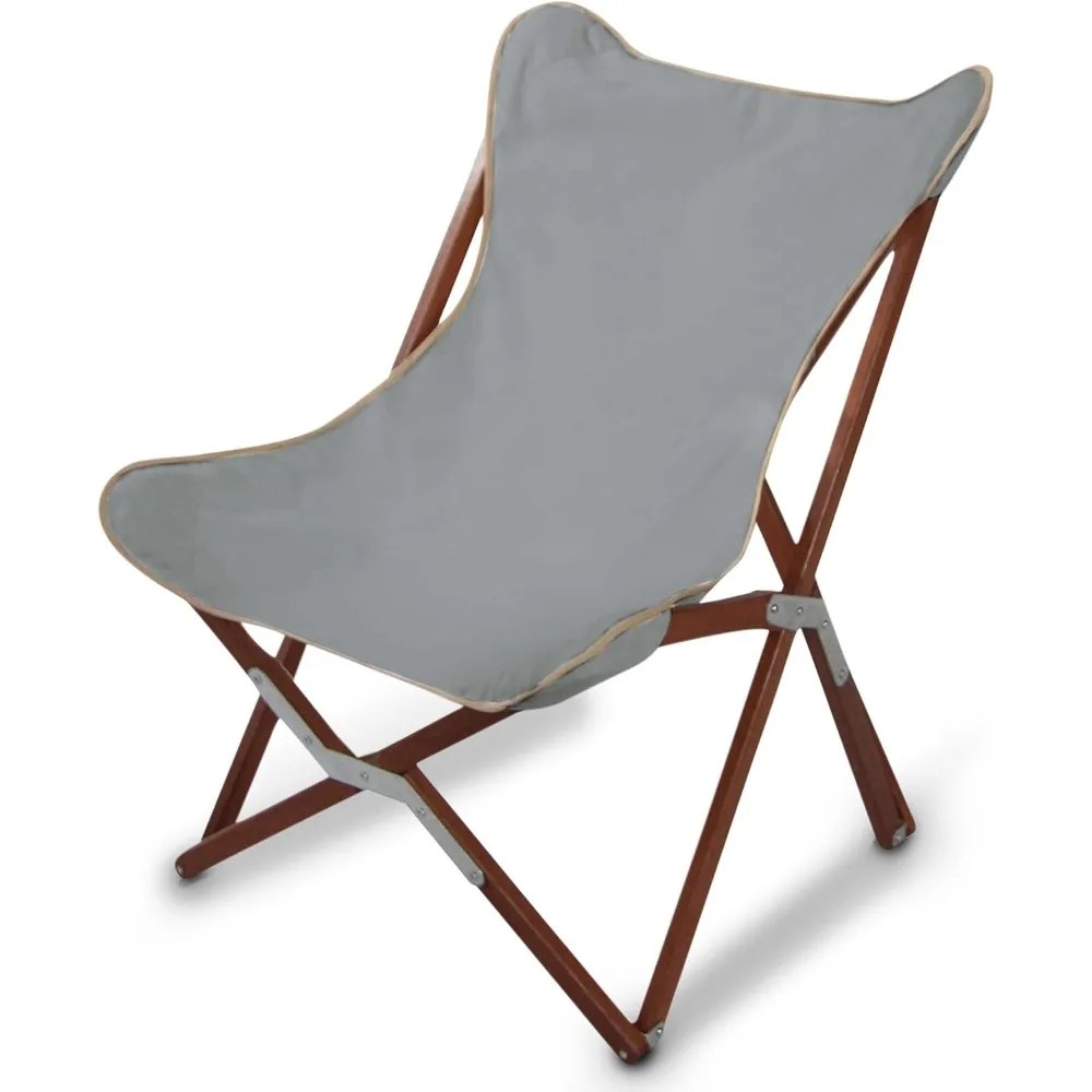 Pangean Butterfly Chair: Portable, Easy-Fold Hardwood Sling Chair for Beach, Camping, and Patio - 34