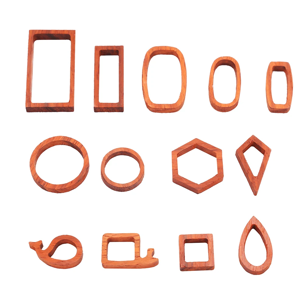 10pcs Pendant Molds Wooden Hollow Frame Jewelry Making Crafts Gifts Necklace Pendant Mold Handmade Accessories Part
