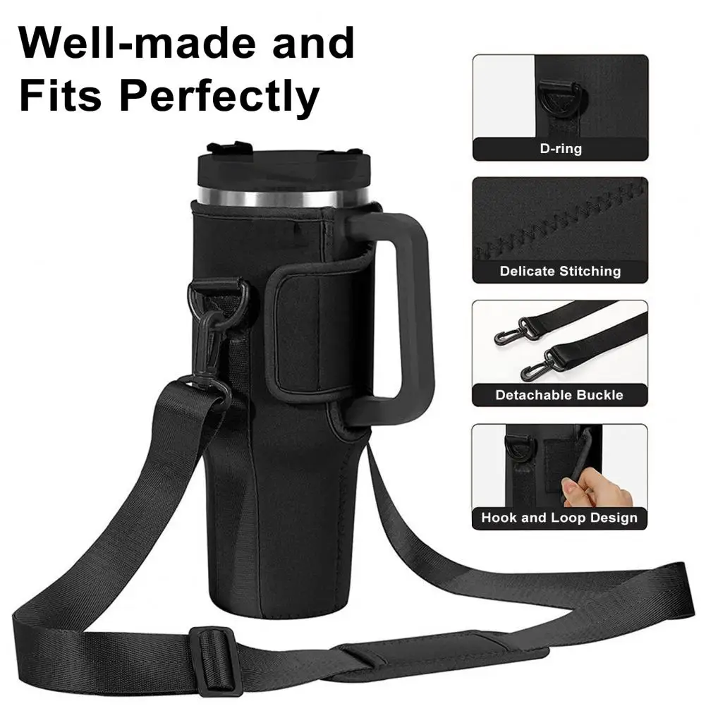Handbag Cup Sleeve Cup Sleeve with Adjustable Strap Adjustable Water Bottle Carrier Bag with Shoulder Strap Tumbler for 30/40
