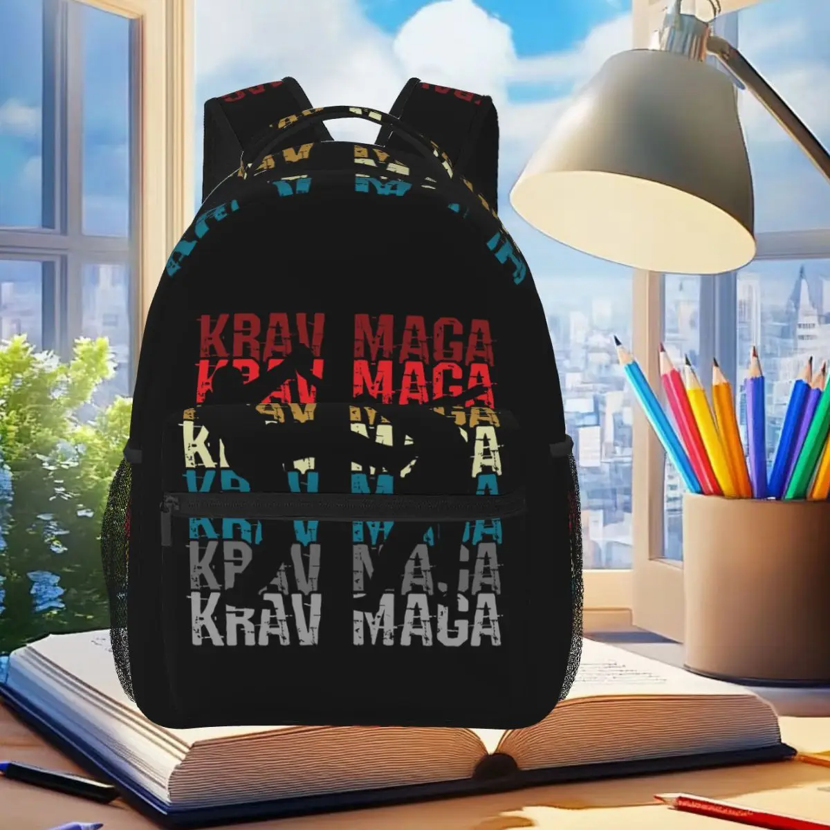 Israeli Martial Art Krav Maga Training Instructor Backpack Student Boys Girls BookBag School Bag Shoulder Bags for Men Women