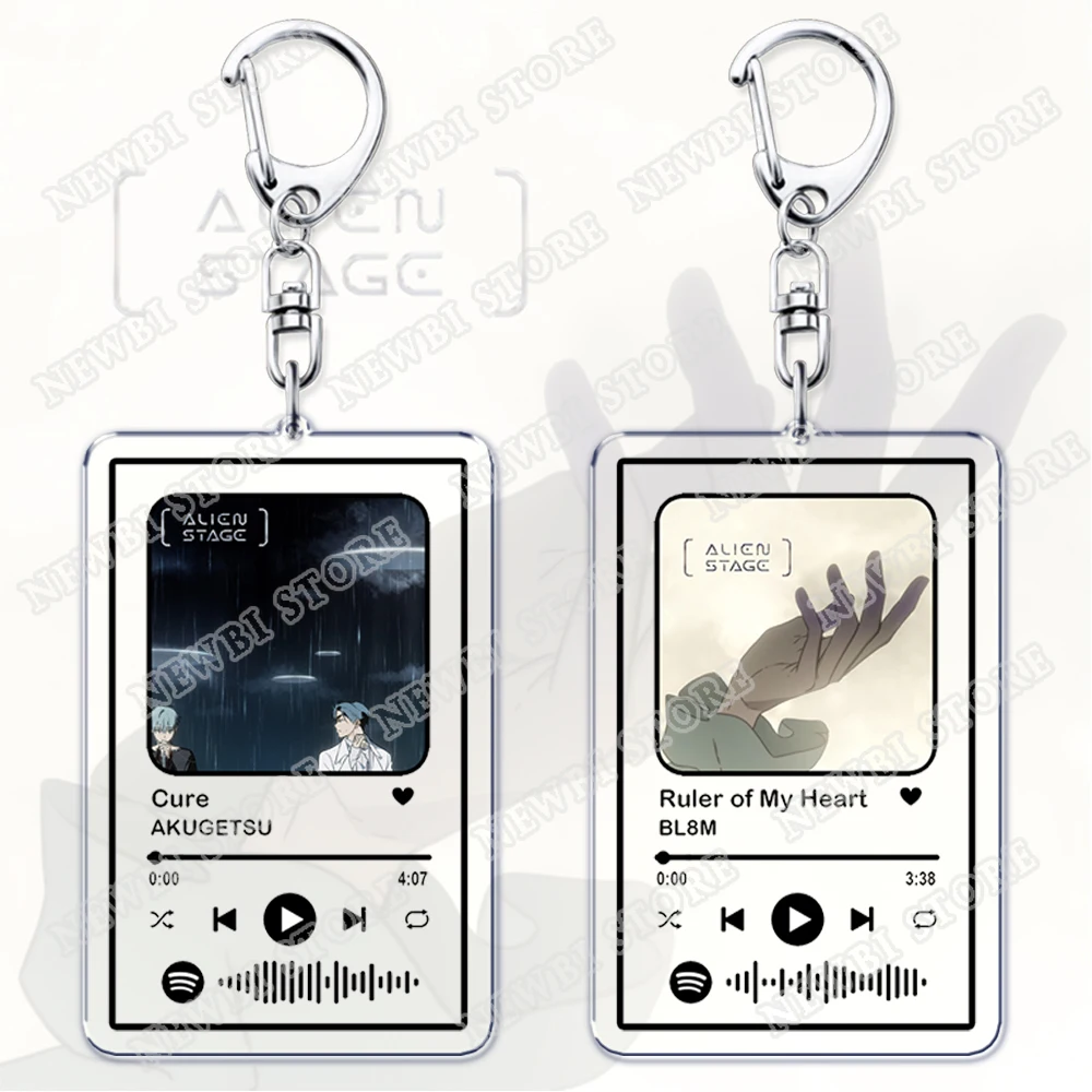 Popular Alien Stage Original Soundtrack Music Keychains for Women Accessories Bag Songs Playlist Code Keying Jewelry Fans Gifts