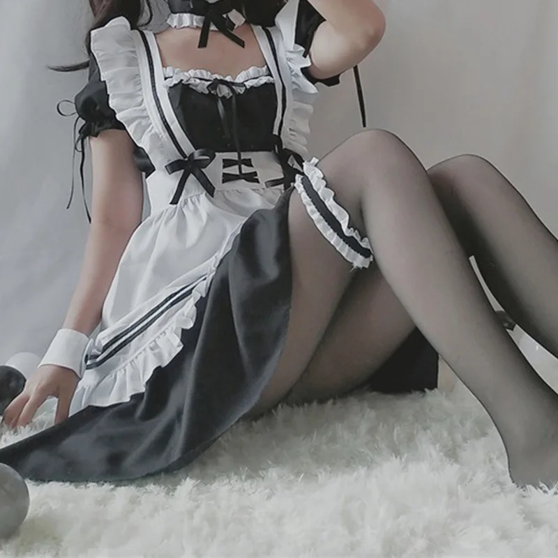 

Lolita Black and White Maid Dress Maid Boss Daily Lori Cute Dress Plus Size Maid Dress