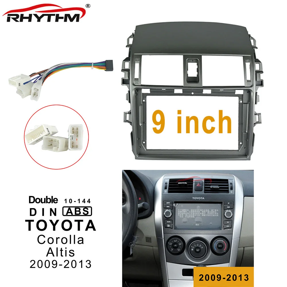 

9 Inch Car Radio Fascia For TOYOTA Corolla Altis 2009-2013 One / Double Din Car Dvd Frame Adaptor Panel Dash Mount Installation