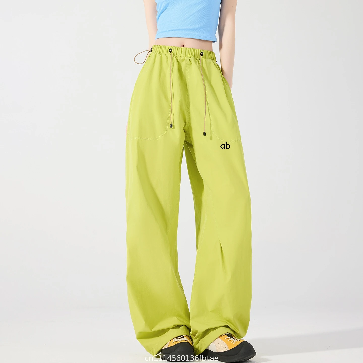 Solid Color Outdoor Hiking Pants Women's Quick-drying Paratrooper Trousers Loose Camping Cycling Sports Pants Breathable Bottoms