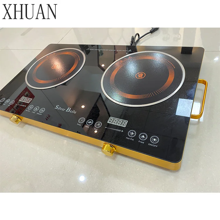 Kitchen Ceramic Stove 3500W Grill Electric 2 Burner Cooking Ceramic Stove Infrared Double Induction Cookers