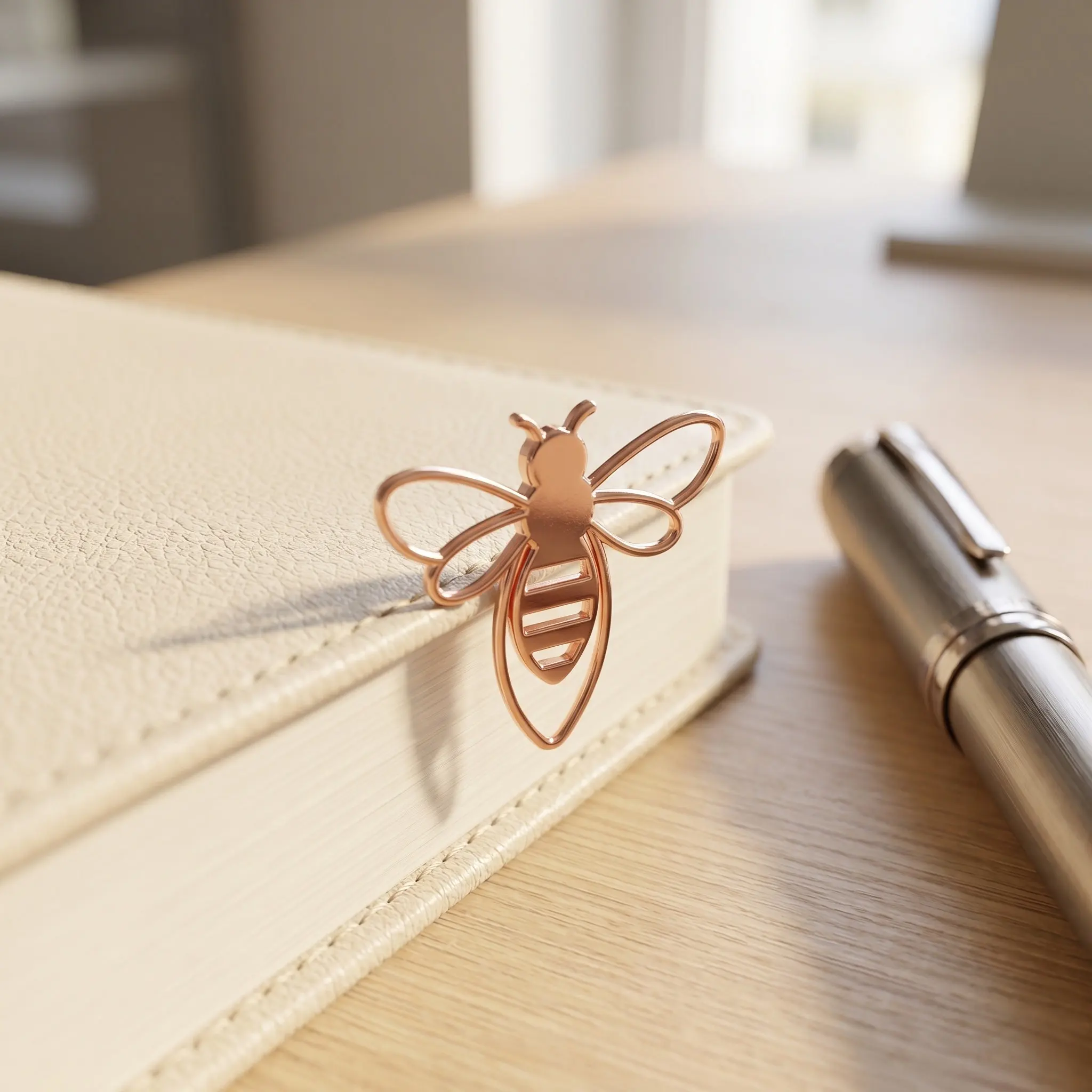 24Pcs Bee Shaped Paper Clips Gold Metal Small Clips File Document Organizer Decorative Office School Accessories