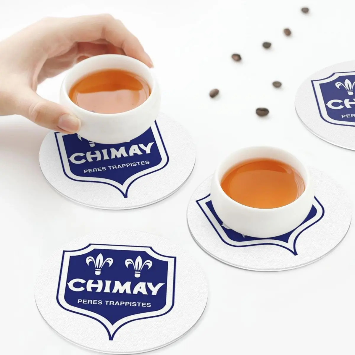 Chimay Logo Coasters Kitchen Placemats Non-slip Insulation Cup Coffee Mats For Decor Home Tableware Pads Set of 4 - view 3
