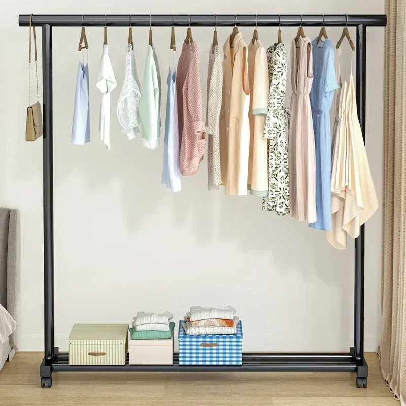 Bedroom Library Clothing Rack Hanger Nordic Modern Clothing Rack Standing Moveis Para Casa Storage Shelves Racks LQQ35XP