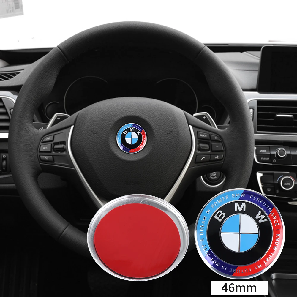 1PC Car Steering Wheel Hub Cap Center Emblem Badge Sticker For BMW M Performance E60 E61 E90 E91 E92 F07 F10 F15 F16 F20 F30 G30