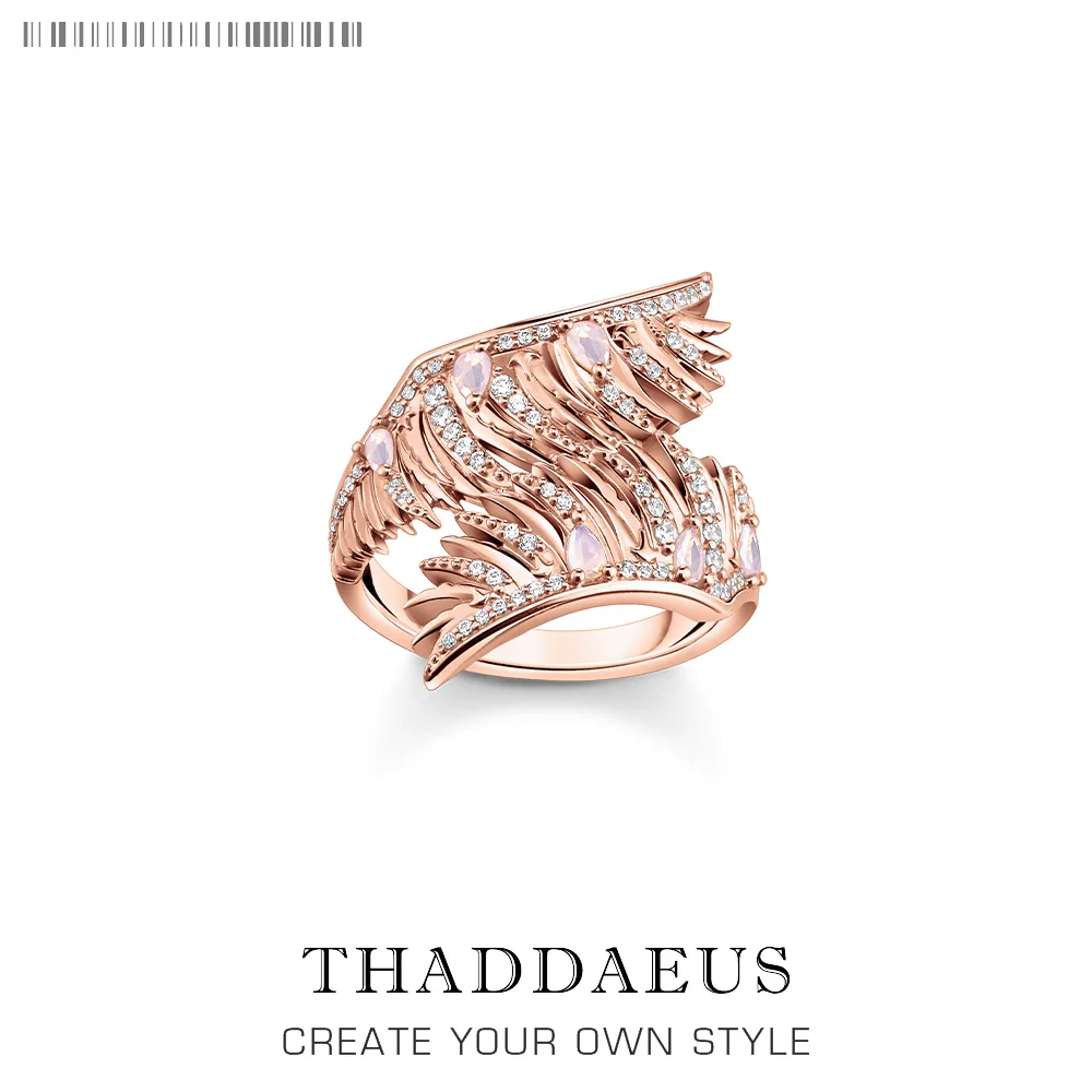 

Rose Gold Color Phoenix Wing Ring Europe Style Jewelry For Girls Women Brand New Bohemia Gift In 925 Sterling Silver