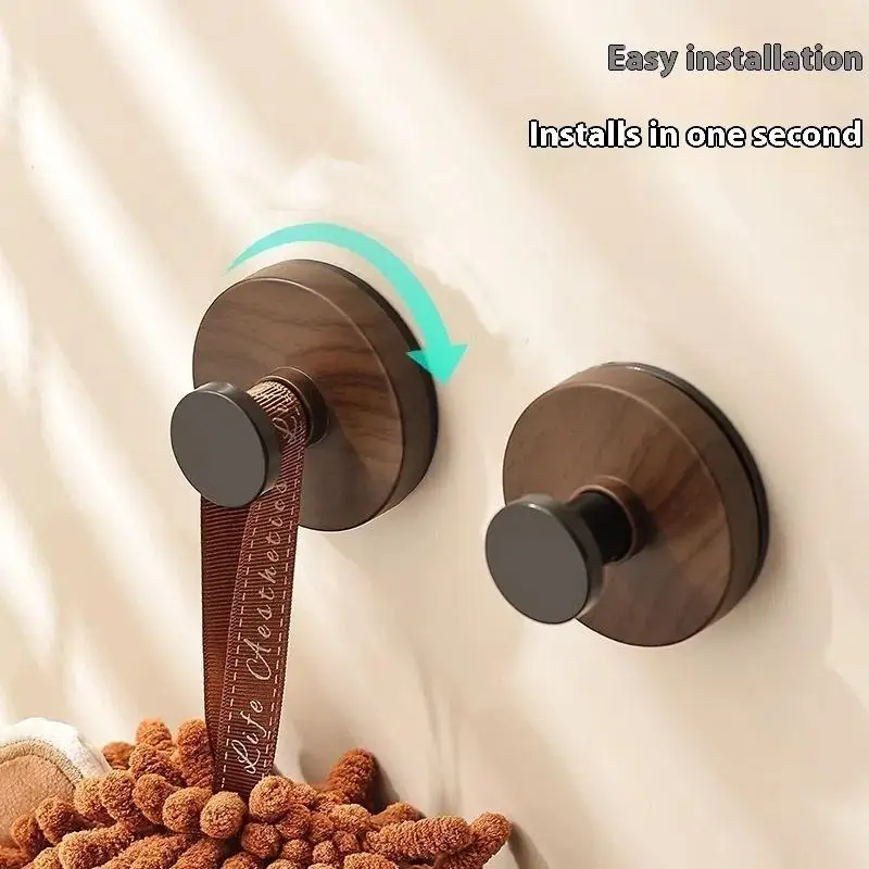 1/2/4 Stuks Walnoot Houtnerf Deur Haak Lijm Badkamer Handdoekenrek Geen-Boor Wandmontage kleerhanger Haak Voor Keuken