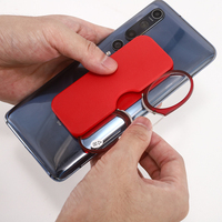 Stick On Phone Mini Clip Nose Bridge Reading Glasses Ultra Thin Reading Glasses 100-350 Portable Presbyopic Glasses With Case
