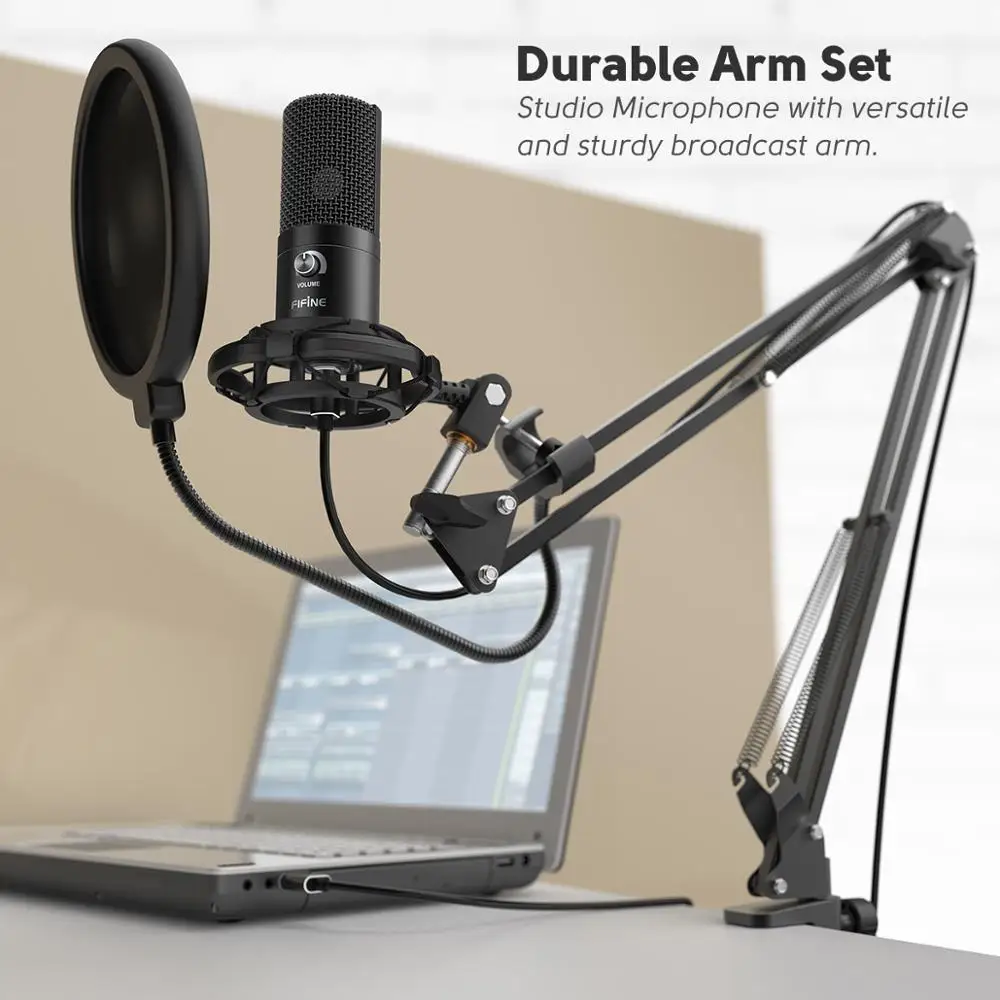 USB Computer Microphone Kit With Adjustable Arm Bracket Shock Mount Bm800 Microphone Kit Computer Network Anchor For YouTube