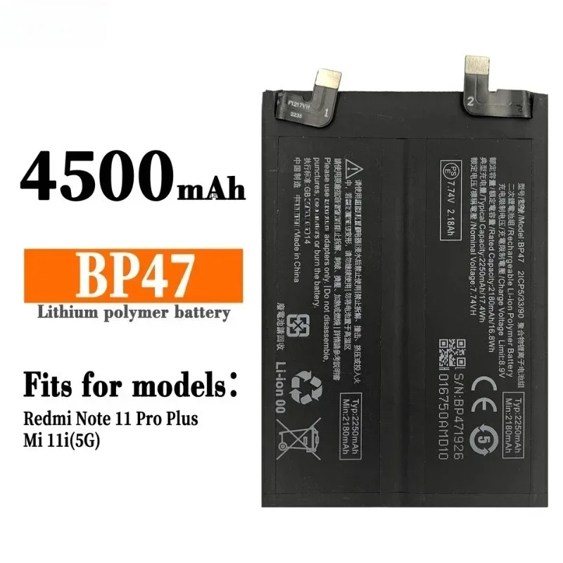 Brand New BP47 7.74V 4500mAh High Quality Mobile Phone Battery for Xiaomi Redmi Note 11 Pro Plus 11i 5G Note11 Pro+ 5G Batteries
