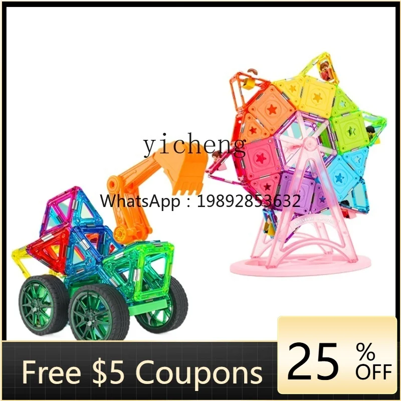 ZZ Magnetisches Stück Lernspielzeug für Kinder, zusammengebaute magnetische Bausteine, Magnet, Riesenrad, Geschenk