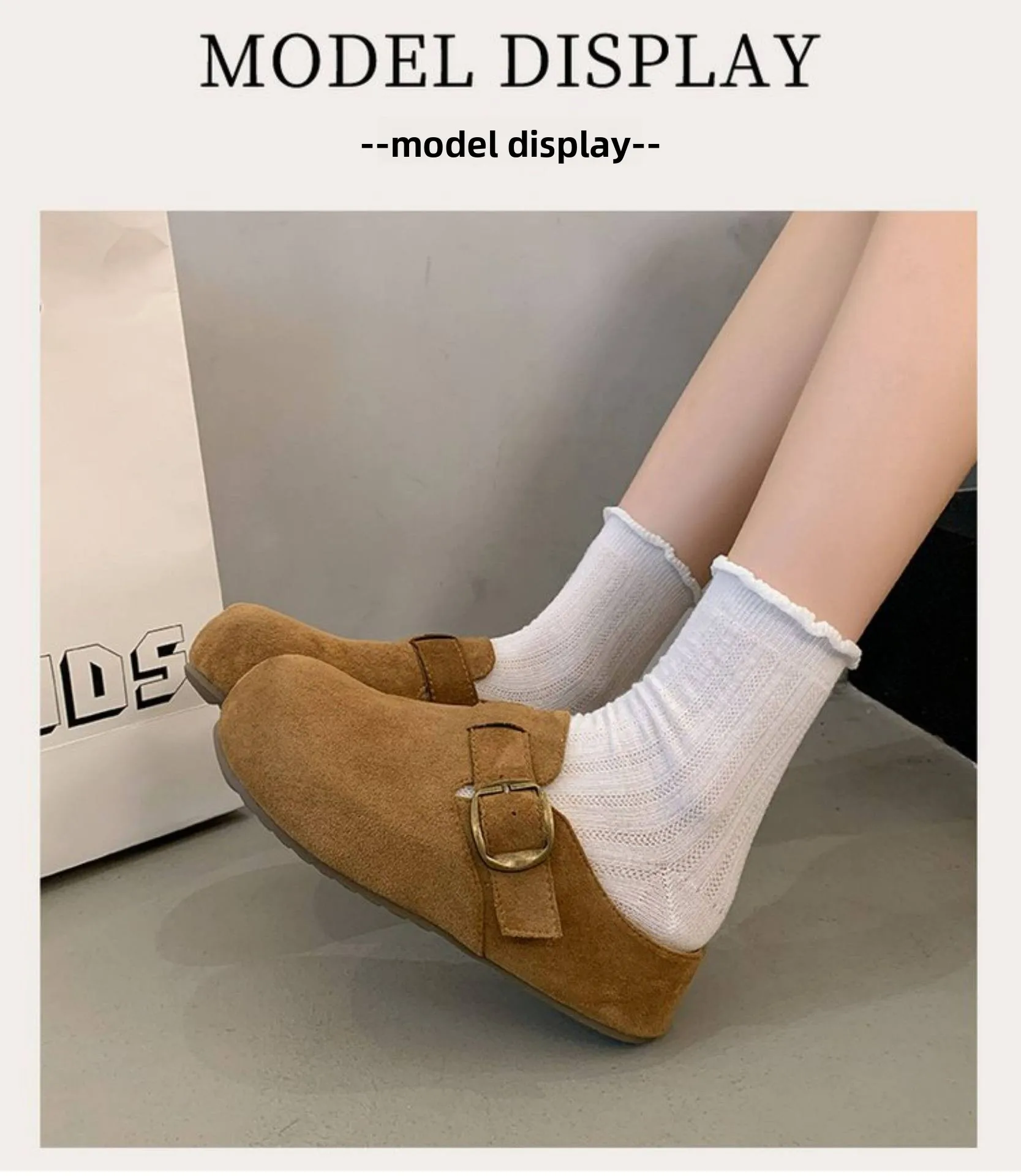 2026 Kork-Wildleder-Pantoffeln für Damen, Modische Clogs, Klassische Kork-Antirutsch-Outdoor-Pantoffeln mit Fußgewölbestütze – Detail 7