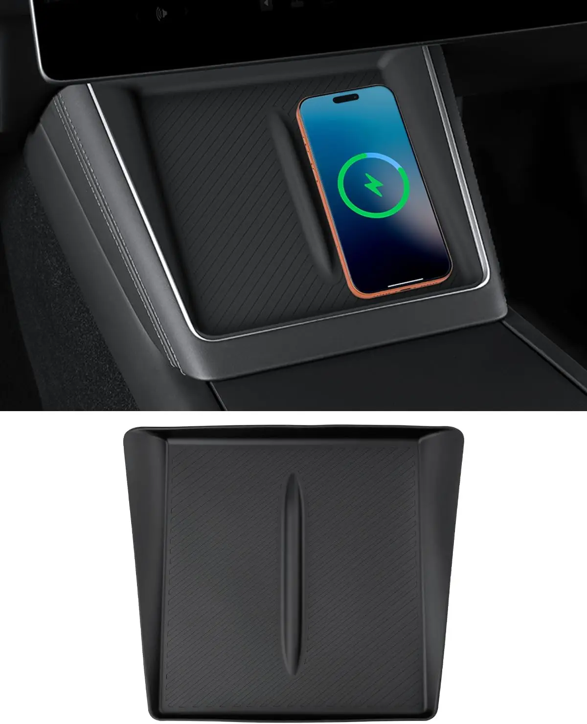 For Tesla Model Y Juniper 2025 2026 Anti-skid Wireless Charging Pad Car Central Control Silica Gel Pad Car Interior Accessories