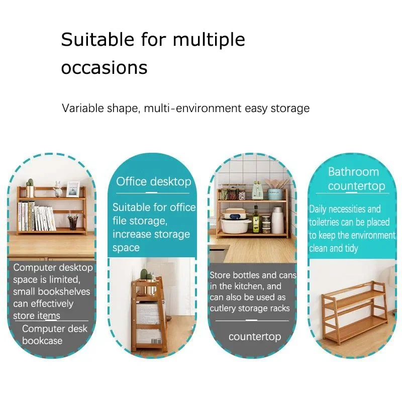 Kitchen Multifunctional Shelf Desktop Narrow Floor Living Room Bedroom Room Storage Rack Solid Storage Shelf Bookshelf