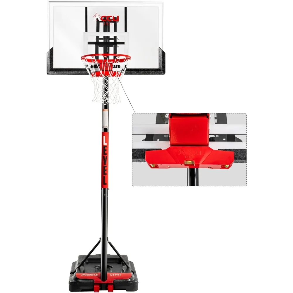 Adjustable Basketball Goals System 4.7-10ft with 44-48 Inch Angle-Adjustable Backboard for Kids and Adults