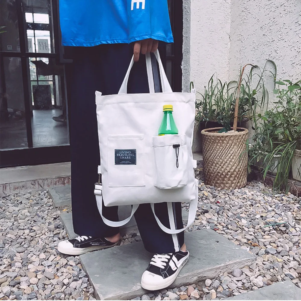 Women Linen Canvas Bucket Tote Shoulder Sling Bag Shell Casual Beg