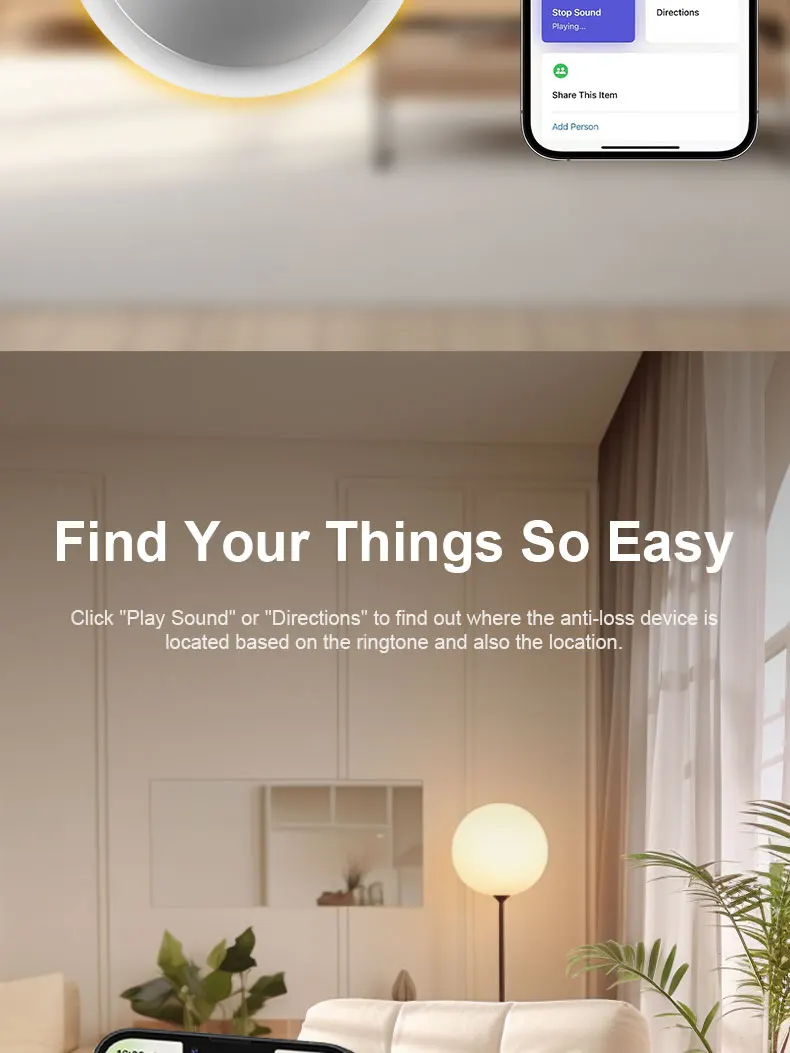 Anti-Verlust AirTag Smart Tag 4er-Pack, GPS-Tracker Kompatibel mit Apple iOS, Ortungsgerät für Schlüssel, Geldbörse, Auto, Haustiere – Detail 2