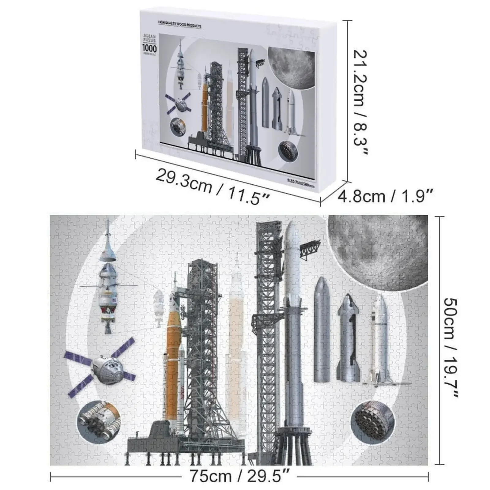 La luna de destino: los Artemis rockets que nos llegan, rompecabezas con foto personalizada para adultos, rompecabezas de madera