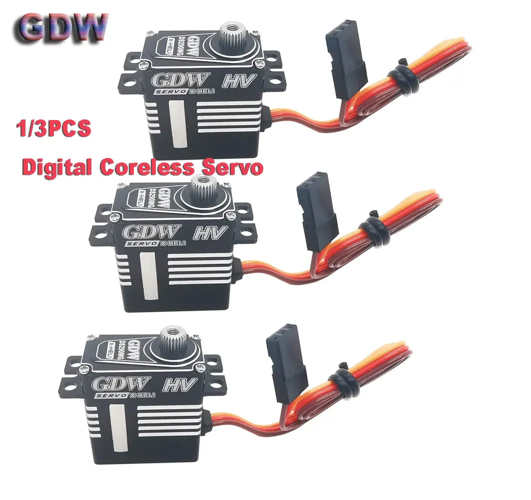 1/3PCS GDW DS290MG / DS296X / DS298MG 9.1KG HV Digital Coreless Servo for 30E Fixed Wing Turbojet Glider RC Airplane Drone Parts