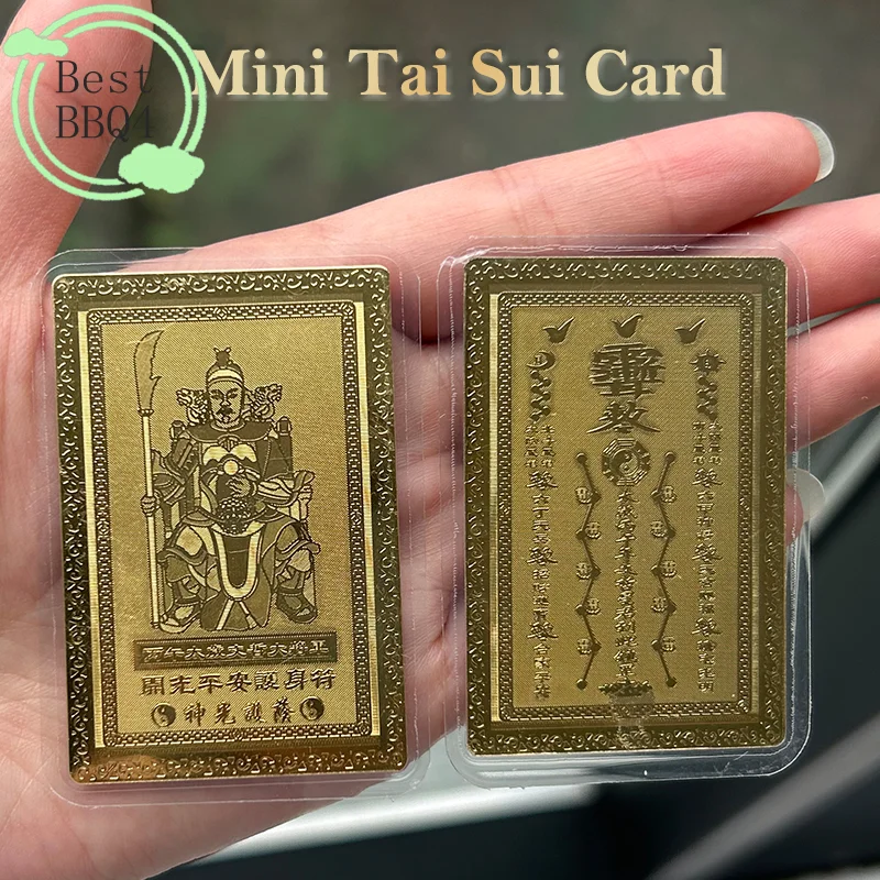 (BBQ4)2026 Mini Tai Sui Card Horse Year Feng Shui Blessing Card Amulet Safety Health Wealth Statue Protective Gift Home Decor