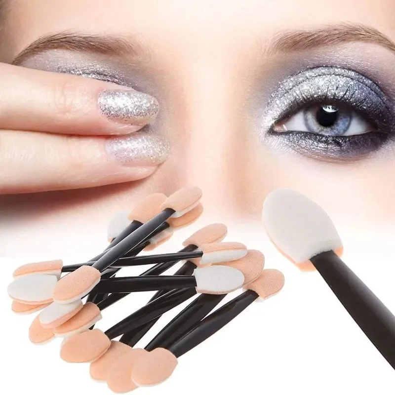 Double-head Nail Brush Eye Shadow Applicator Sponge Stick Makeup Brushes Tools 50pcs/lot Disposable Cosmetic Eyeshadow Brush