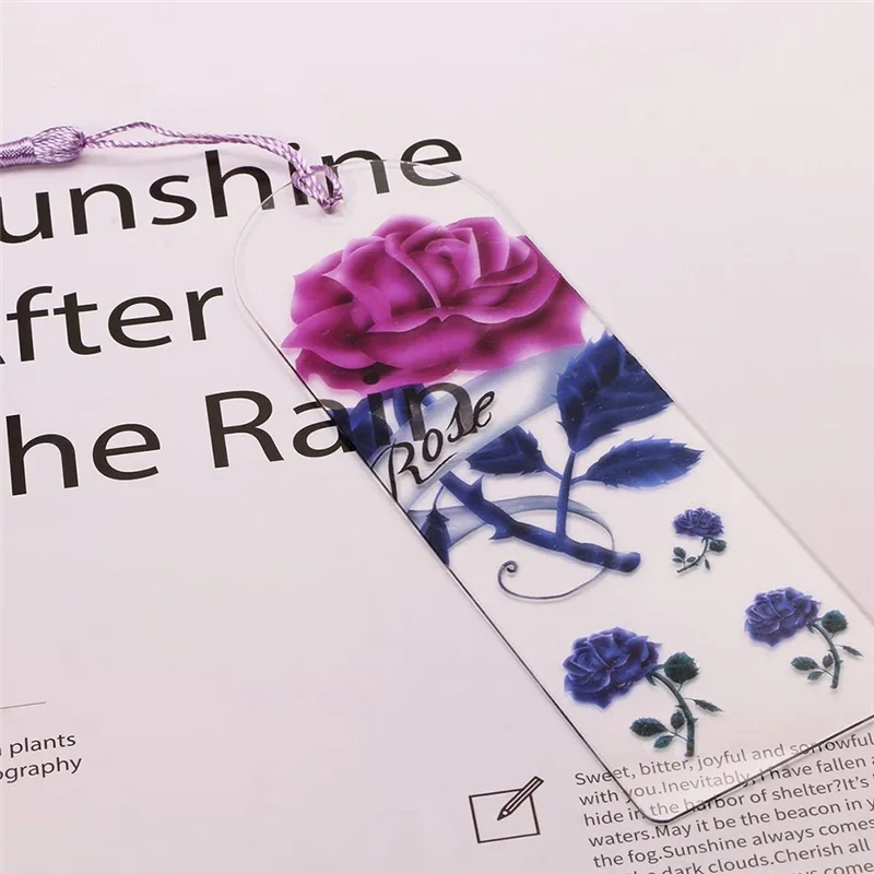 

Practical-Transparent Acrylic Bookmark Bookmark DIY Unfinished Color Tassel Listing Pendant