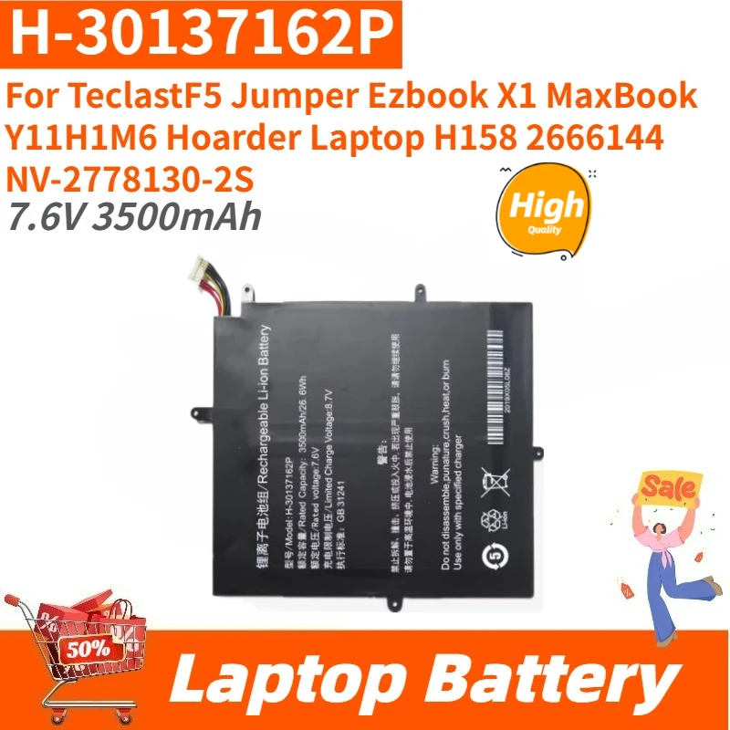 H-30137162P Laptop Battery 7.6V 3500mAh For TeclastF5 Jumper Ezbook X1 MaxBook Y11H1M6 Hoarder Laptop H158 2666144 NV-2778130-2S