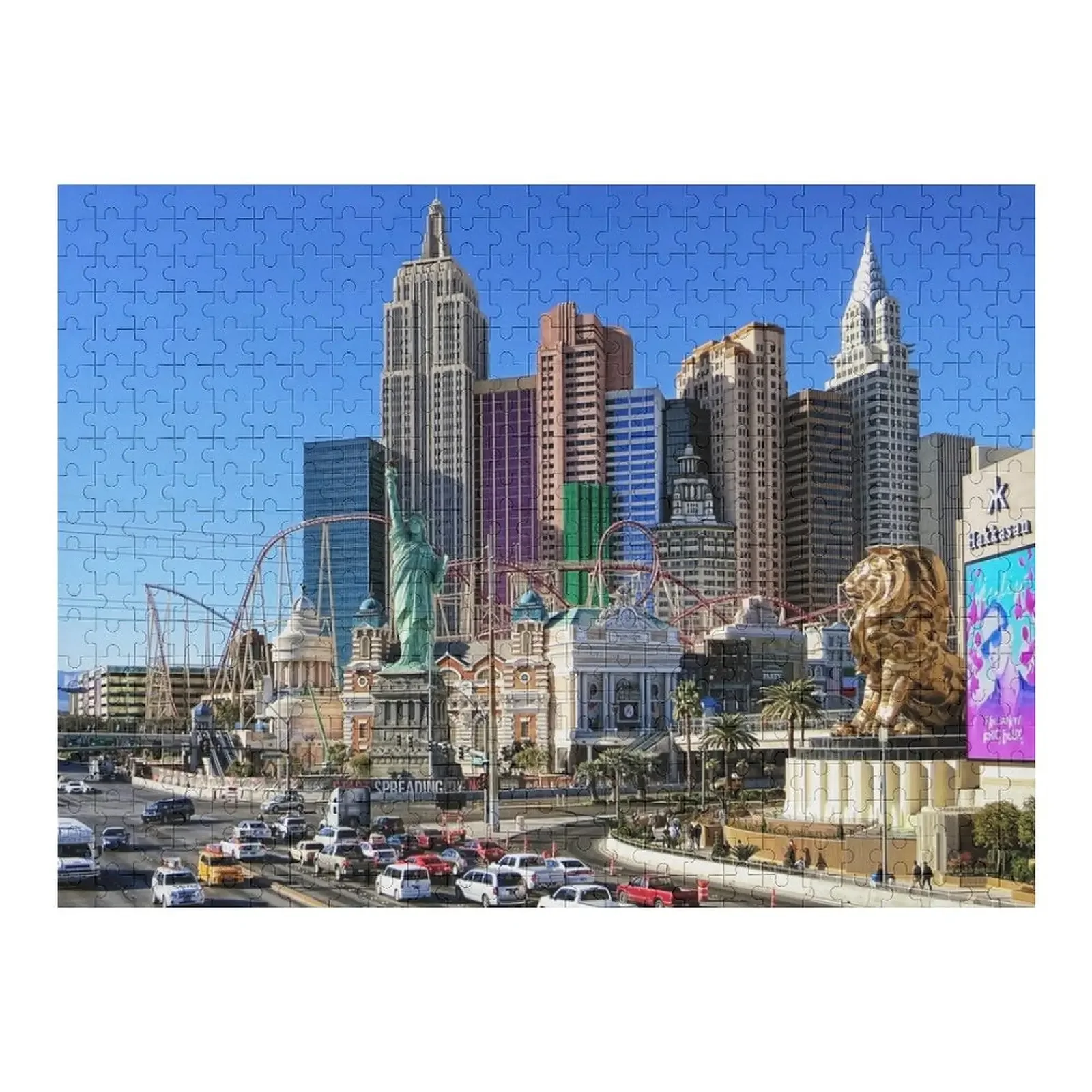 New York, New York Las Vegas Puzzle Nom personnalisé Nom de jouet personnalisé Puzzle de jouet en bois