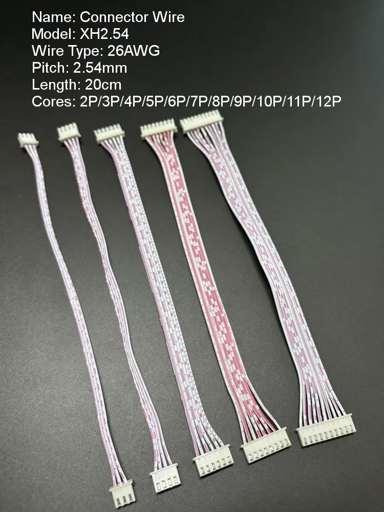 Model PH2.0 XH2.54 Length 20CM Wire Type 26AWG Cores 2-12P Plug Connector Terminal Dual Head Same Directional Electronic Wire