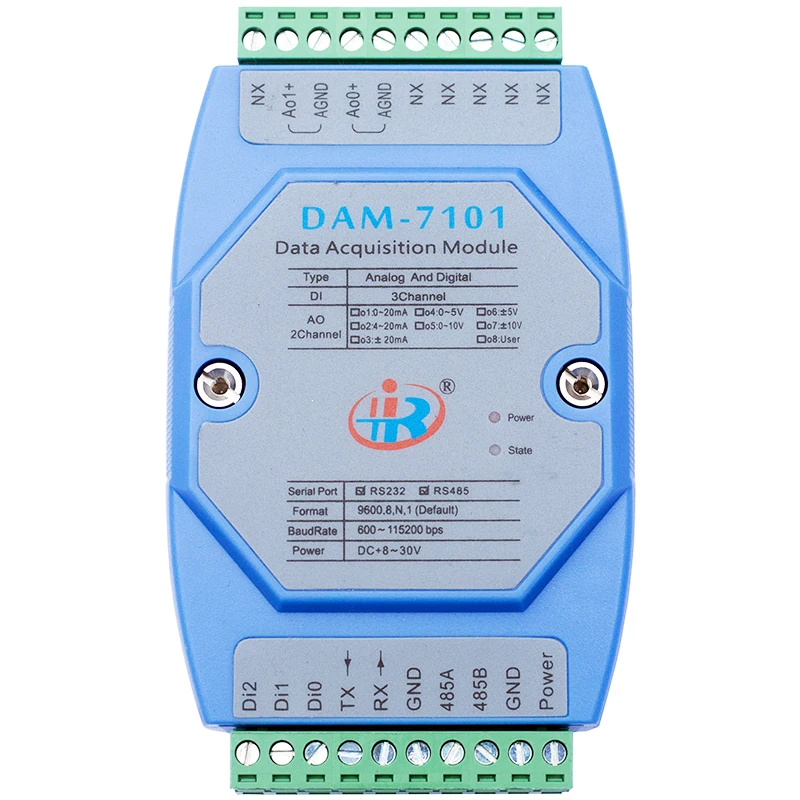 

RS485RS232\Modbus DAM7101 switch input analog output voltage and current hybrid module