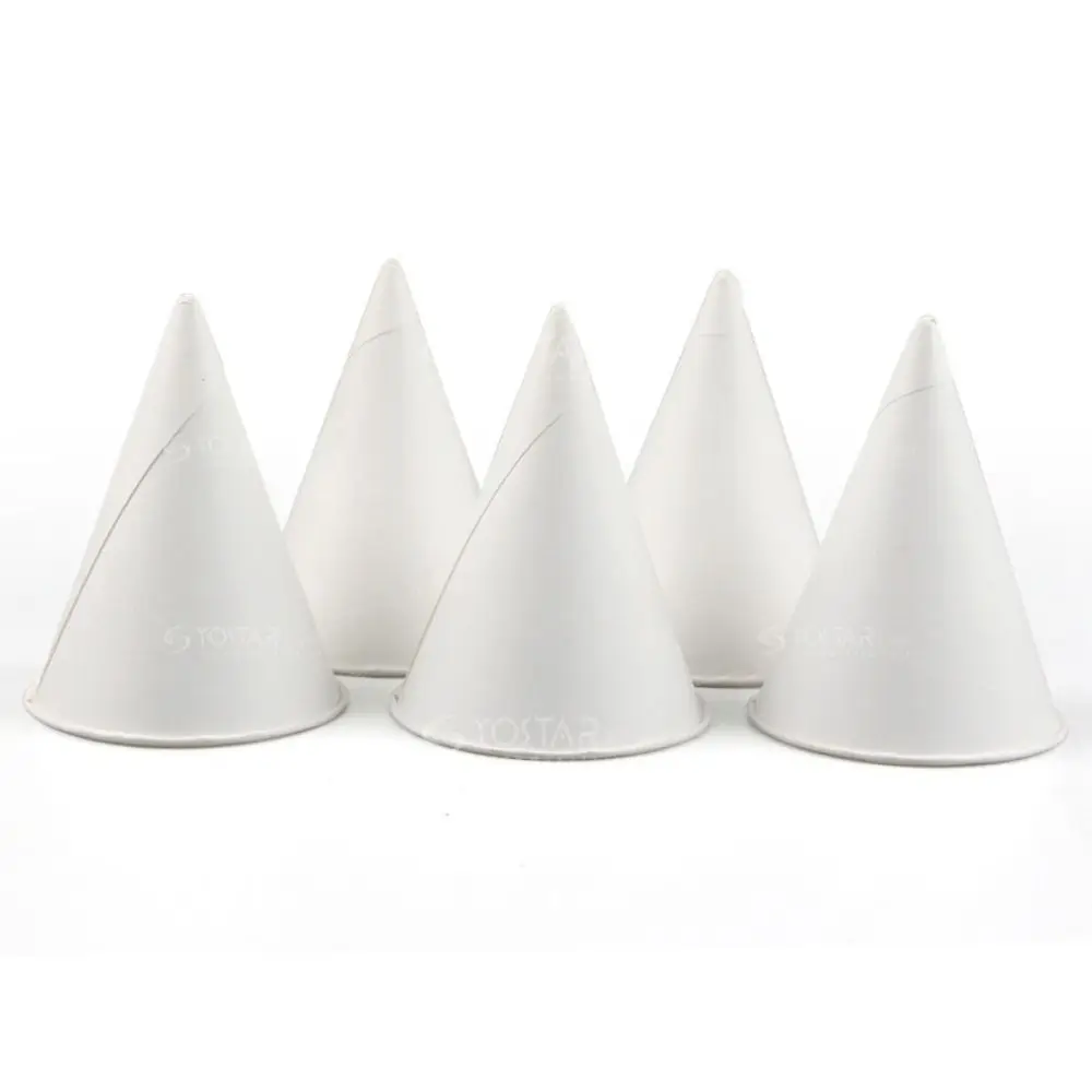 200Pcs 3.7Oz/4.5Oz White Paper Cone Cups Coated 200 Count Disposable Paper Cups Heat-resistant Multi-functional Snow Cone Cups