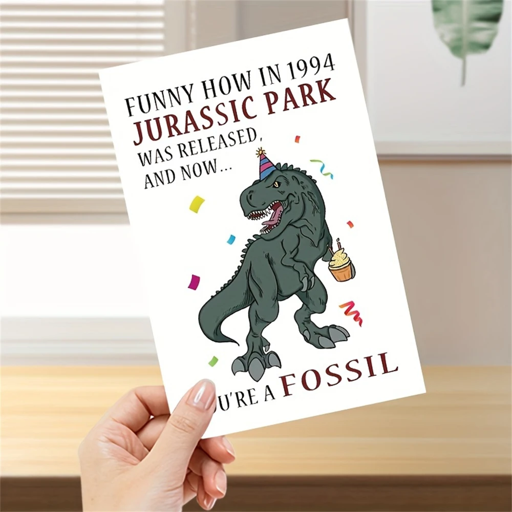 1pc,Funny Dinosaur Birthday Card for Him Her, Happy 30th Birthday Gift for Friends, Snarky 1994 Birthday Card for Men Women,with