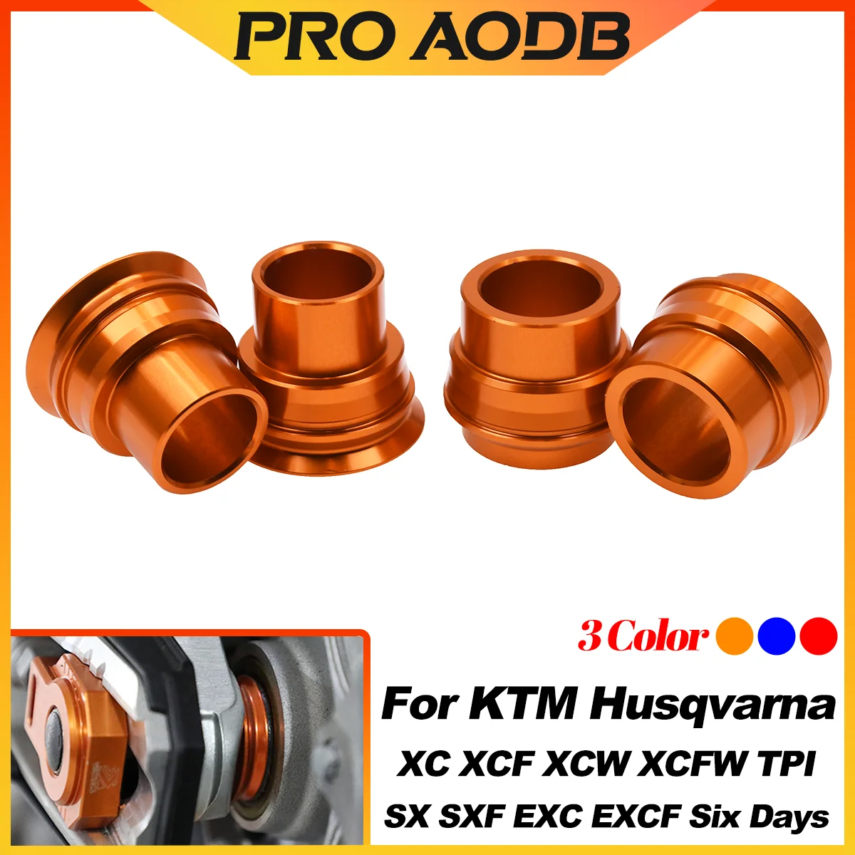 Für KTM SX SXF XC XCF EXC EXCF XCW XCF-W 125 150 250 300 350 450 500 Zubehör Vorne Hinten Radnabe Spacer Kragen 2023 2024