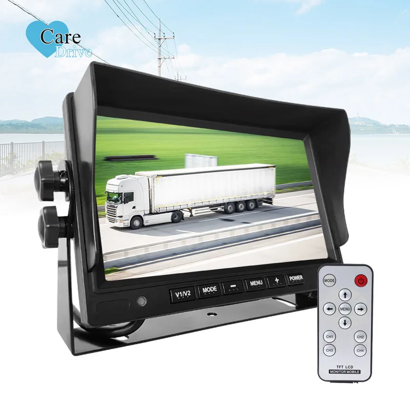 AlwayCare DP230-SD 7 Inch IPS/OLED TFT LCD VGA 720P Quad Split Waterproof Rear View Monitor USB TF Card Auto Conversion For Car