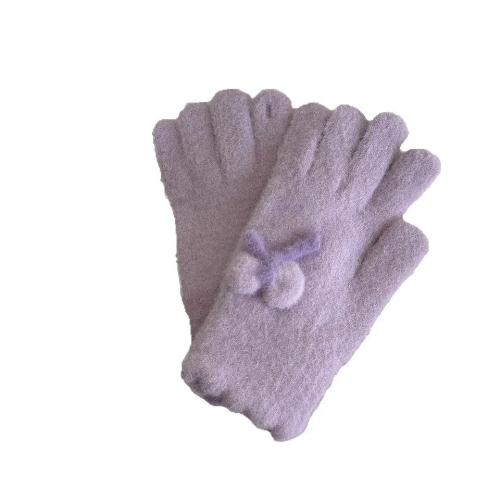 قفازات محبوكة سميكة لطيفة تحافظ على الدفء، قفازات مقاومة للبرودة، قفازات شتوية تعمل باللمس للنساء #2