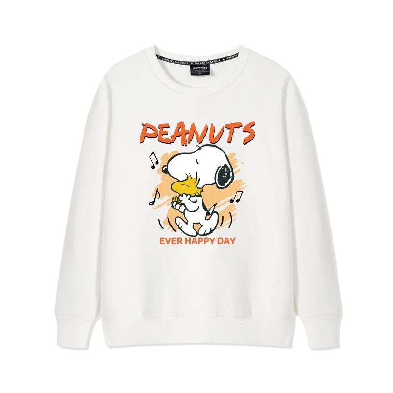 Snoopy Crew Neck Hatless White Sweater Women\'s Early Autumn New Wide Long Sleeve Top y2k  women clothing  tops  y2k top  kawaii