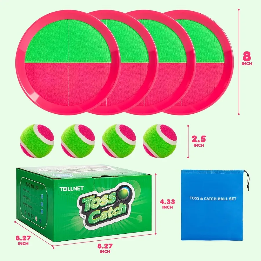 Conjunto de jogar e pegar bola brinquedos atualizados jogos ao ar livre para toda a família resistente à água ótimo para praia piscina quintal jogos clássico gif