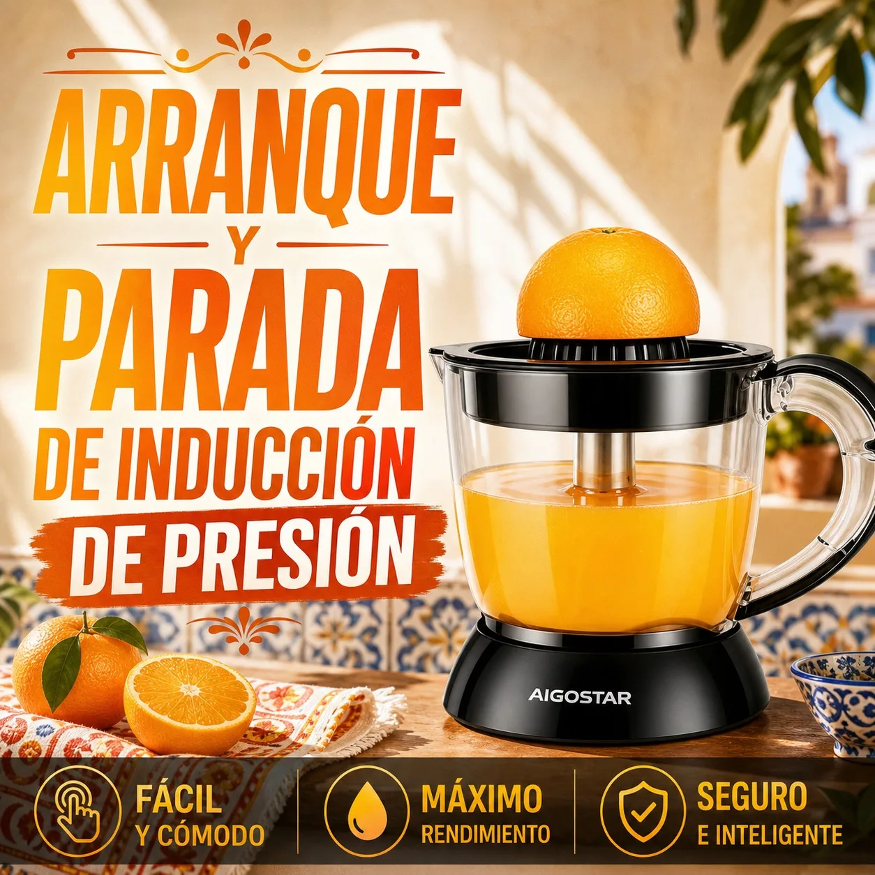 Presse-agrumes électrique 22×15×21,3 cm, presse à induction, pot transparent, orange, citron, cuisine domestique