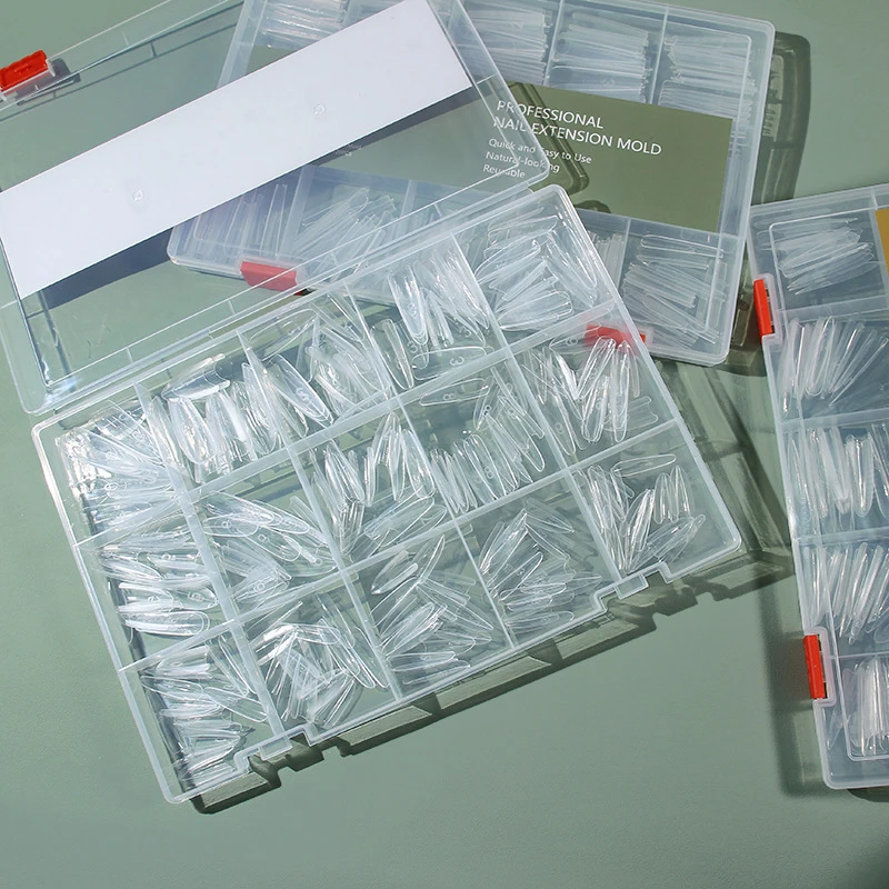 240 قطعة أشكال الأظافر المزدوجة اللوز تمديد جيل للأظافر أشكال الأظافر غطاء كامل قابلة لإعادة الاستخدام قوالب الأظافر ل هلام الأظافر الصلبة الغراء مسمار الفن