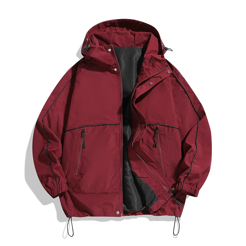 Hip Hop Varsity Jackets for Man Fashion Loose Jackets Spring Autumn Stand Collar Thin Men's Windbreaker Sportswear Casual Jacket