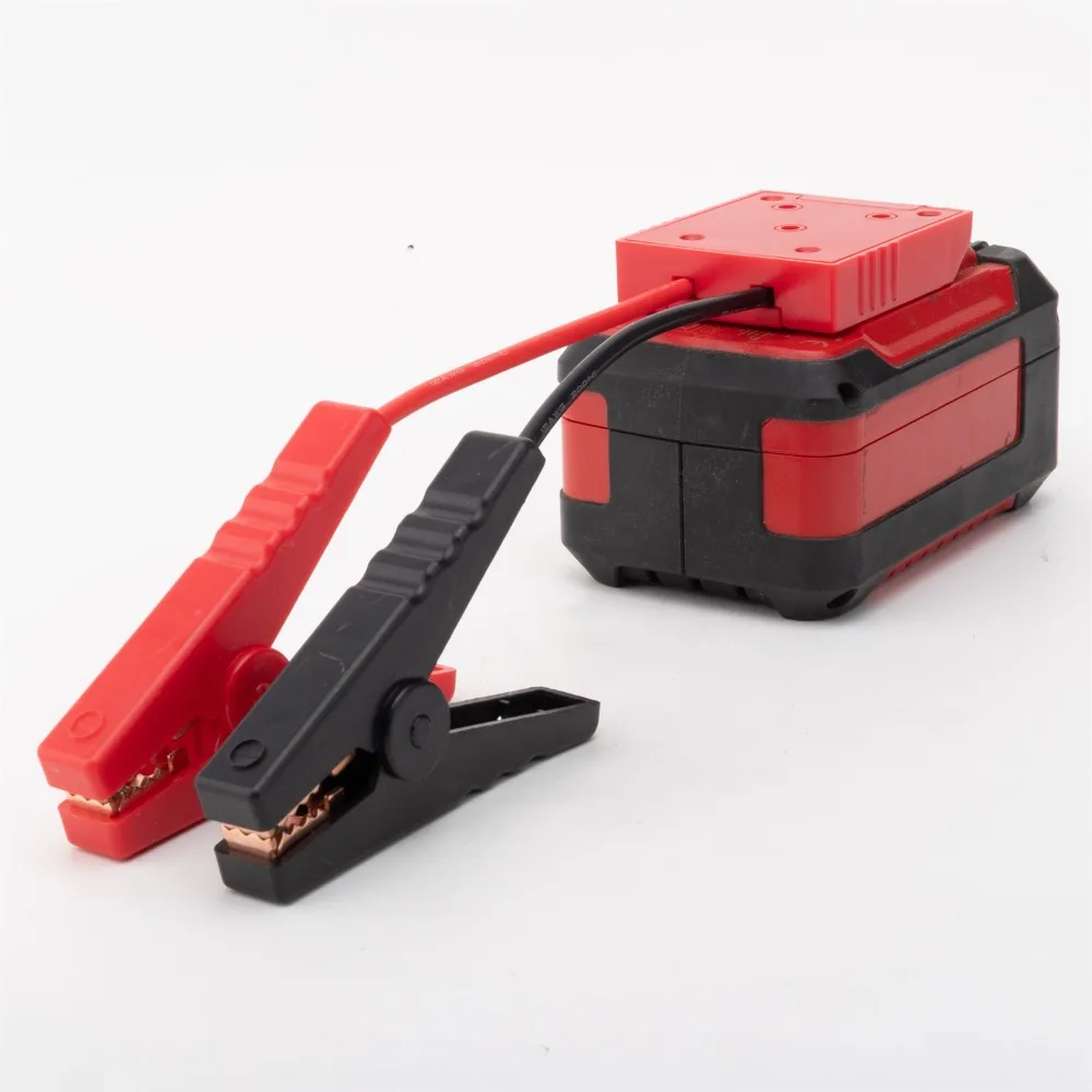 Portable Jump Starter Cables Adapter for OZITO 18V/Parkside X20V TEAM Li-ion Battery with Jumper Clips for Car Jump Starting
