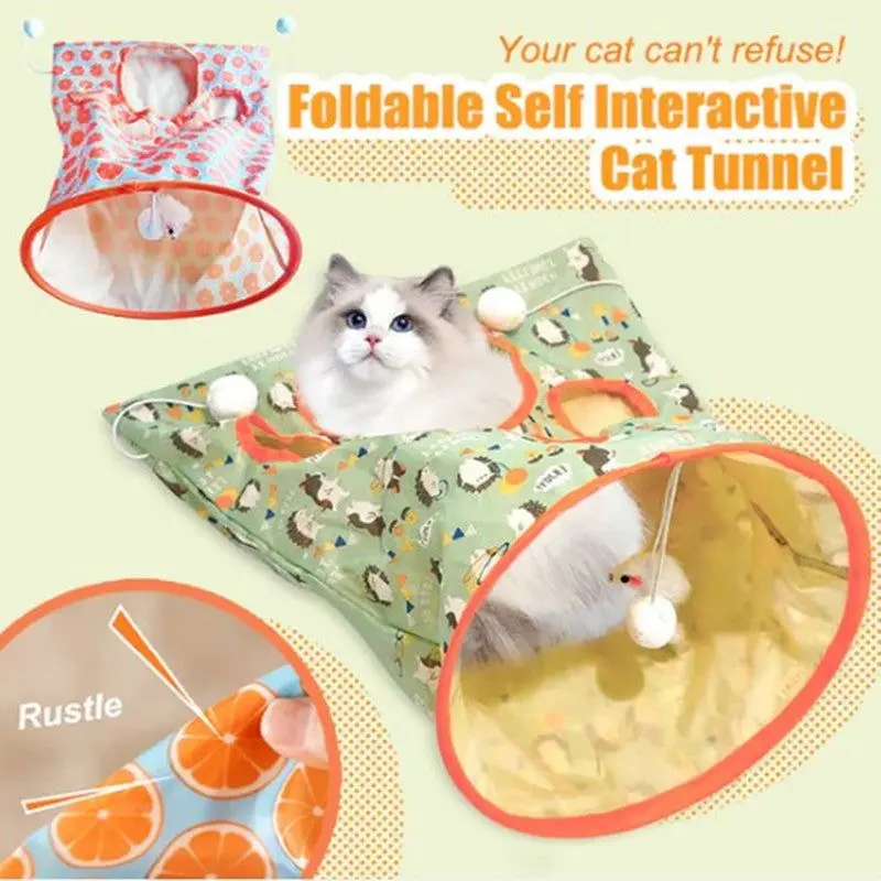 New Cat Drill Bag Cat Tunnel Rolling Dragon with Sound Paper Cat Drill Hole Cat Interactive Play Cat Toy Factory