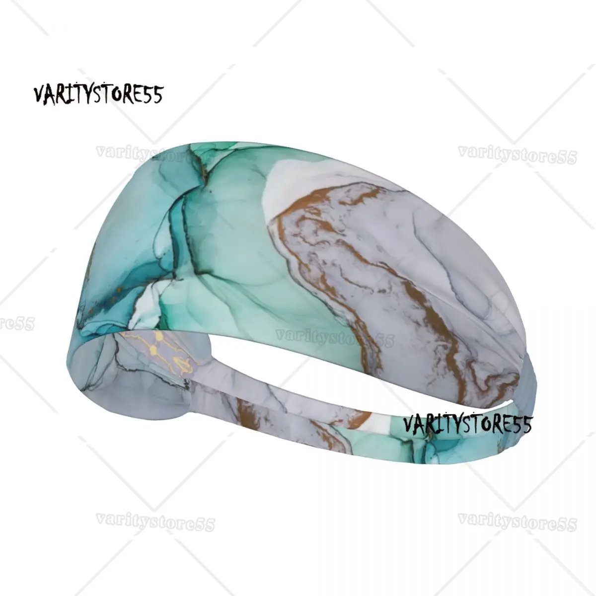 

Custom Luxury Blue Abstract Texture Marble Pattern Headband Women Men Non Slip Moisture Wicking Athletic Sweatband for Yoga