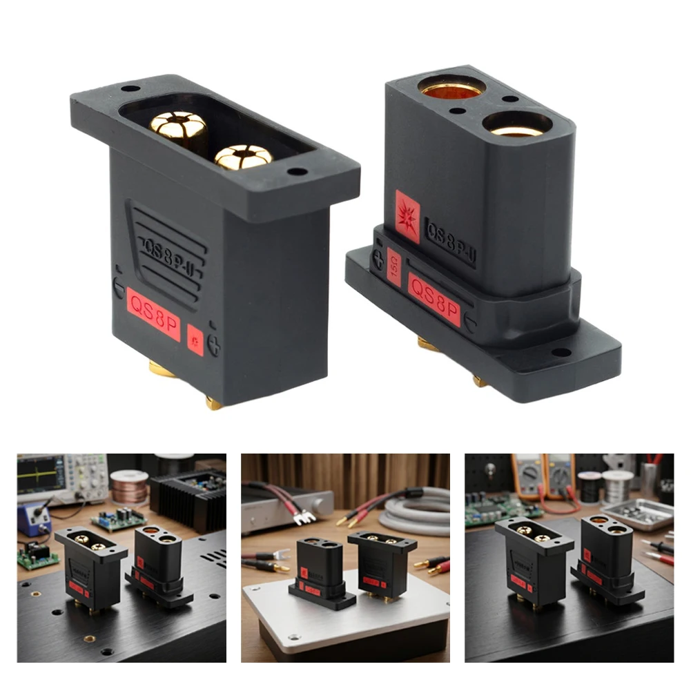 QS8P-U Connectors 1 Pair 110A 500V Power Terminals for RV Solar Energy Storage Systems 8-12AWG Wire Compatible